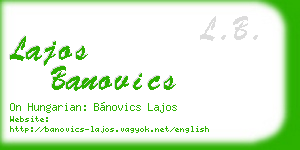 lajos banovics business card